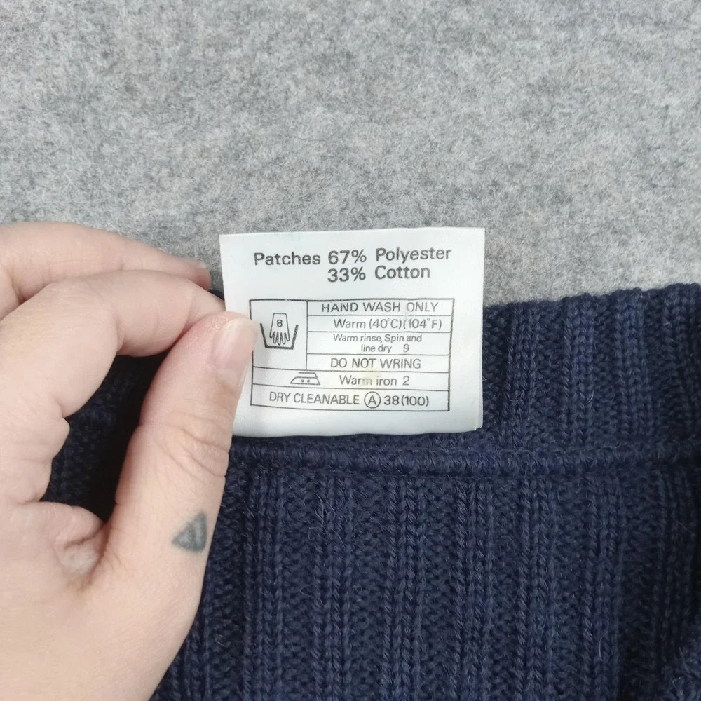 Brigade Quartermasters Sweater Mens‎ Large Blue Wool V Neck Commando England